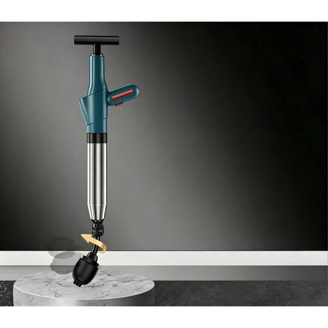 Nettoyeur de canalisation à air comprimé, pompe avec indicateur de pression d'air, pompe de nettoyage de tuyaux à air comprimé avec 4 ventouses, gants et pince à griffes, pour toilettes