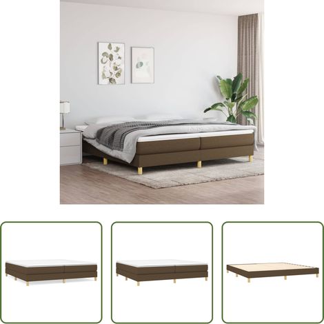 Boxspringbett - Boxspringbettgestell Dunkelbraun 200x200 cm Stoff (1/5)