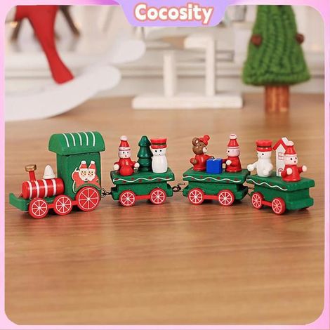Cocosity Train en bois de Noël Train de noël en bois, joli ornement de Train de noël en bois pour la décoration de deco decoration (1/5)