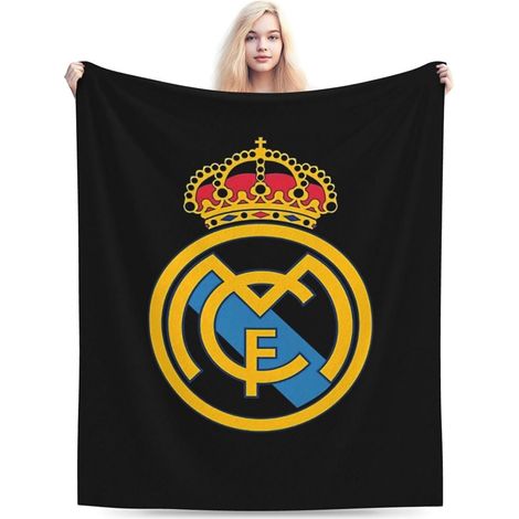 Manta del Real Madrid de 203×152 cm, de felpa ligera y cálida, para cama/sofá. (1/4)