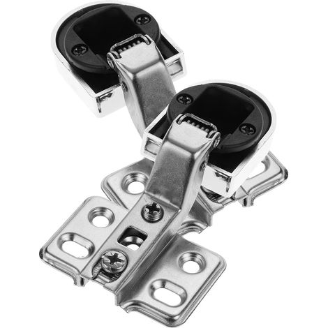 Charnières de Porte en Verre pour Armoires Cuisine, Lot de 2 Pièces en Fer et Plastique, Installation Facile Trou de Perçage 26mm, Design Moderne et Élégant pour Maison et Bureau (1/5)