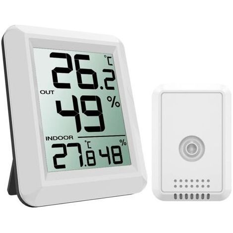Thermomètre Hygromètre Digital, ORIA Thermomètre Intérieur et Extérieur avec Sans Fil Émetteur, Moniteur de Température et Humidimètre, Grand Écran LCD, ℃/℉, Pile Fournie, 60s Auto Refresh (1/5)