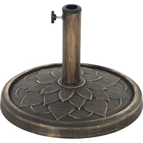 Sonnenschirmständer, 12 kg, mit integrierter Kurbel, Harz, Metall und Zement, Ø 46 x 34 cm, Bronze
