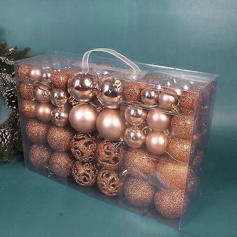 Boules de Noël de 3 à 6 cm, lot de 100, en PVC, finition mate brillante, creuses, pour décoration de sapin de Noël, orange. (1/5)