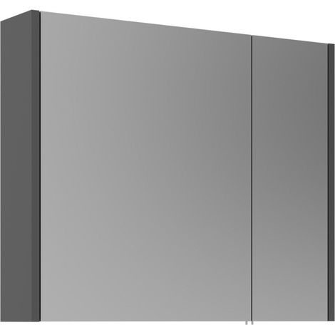 Badezimmerschrank mit Spiegel "Arno 80" – 79 x 16 x 66 cm – Grau / Anthrazit (1/5)