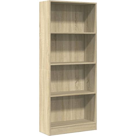 Bookcase Sonoma Oak 60x24x143 cm Engineered Wood vidaXL