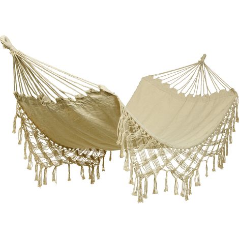 Amaca in poliestere e cotone per esterno crema 100x290 cm (1/2)