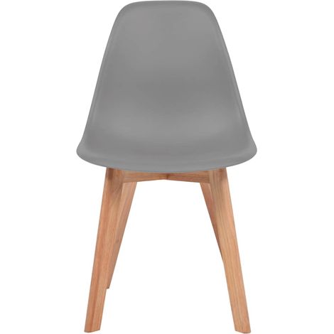Lot de 4 Chaises de salle à manger - Chaises de cuisine Gris Plastique (1/5)
