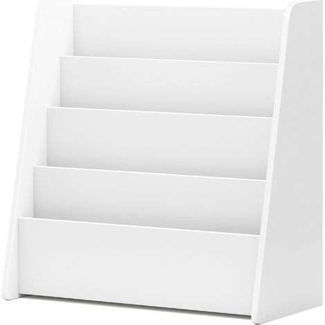 Libreria bambini 4 ripiani scomparti profondi esposizione frontale porta riviste camere sale Bianco (1/3)