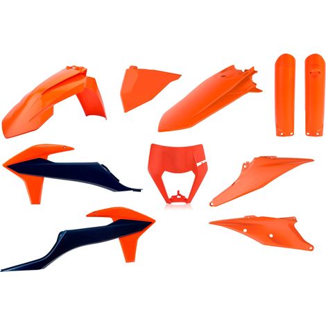 Kit completo di plastiche Polisport per KTM EXC 20-23 arancione e blu