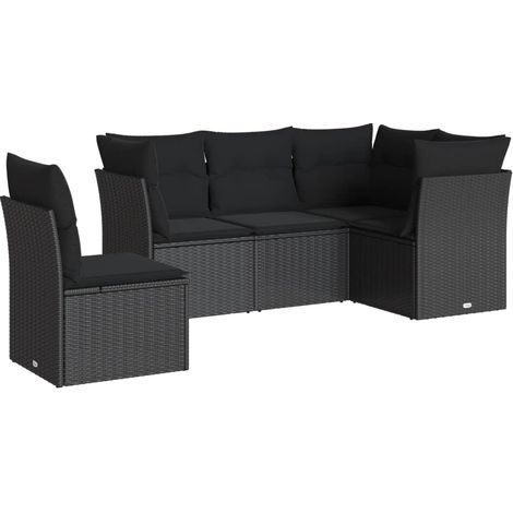 Maison Exclusive - Set de muebles de jardín 5 pzas y cojines ratá (1/3)