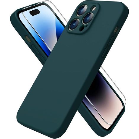 Handyhülle iPhone 14 Pro Max Panzerglas Stoßfest Liquid Olivgrün (1/5)