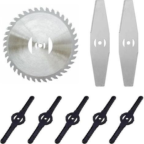 Lama taglio universale decespugliatore lega rotonda 11cm con 2 lame dentate + 5 lame plastica
