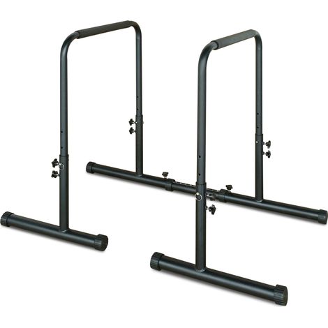 Support d'entraînement à barres parallèles réglable en hauteur, de 78,74 à 99,06 cm, pouvant supporter jusqu'à 249 kg, facile à installer.