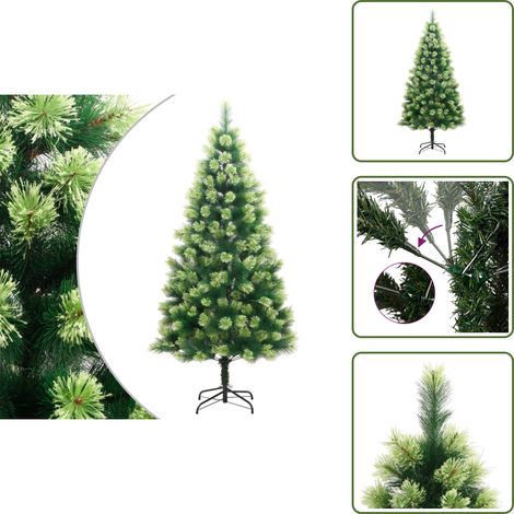 The Living Store Künstlicher Weihnachtsbaum Klappbar mit Ständer 180 cm - Klappbarer Weihnachtsbaum