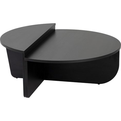 Table basse modulable ronde effet Bois noir Ø90 cm - Selma