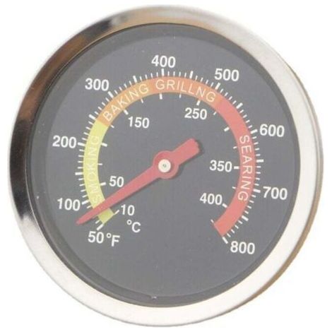 Edelstahlthermometer für Grill, Smoker, Thermometer, Temperaturanzeige von 10-400°C, Edelstahl (1/4)