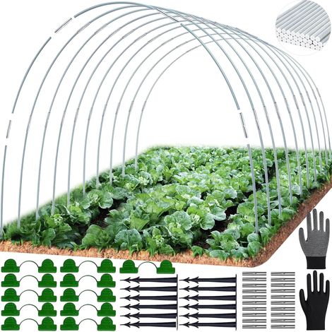 50 Arceau, Fibre De Verre, Connecteur Inclus, Clip Fixation, Pour Serre Tunnel Jardin