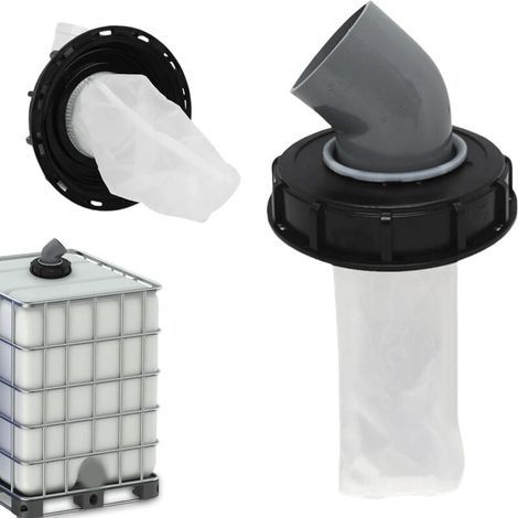 UlisemCouvercle coudé IBC DN 150 sac filtrant eau de pluie 45° couvercle de protection de la qualité de l'eau Ø163mm (1/4)