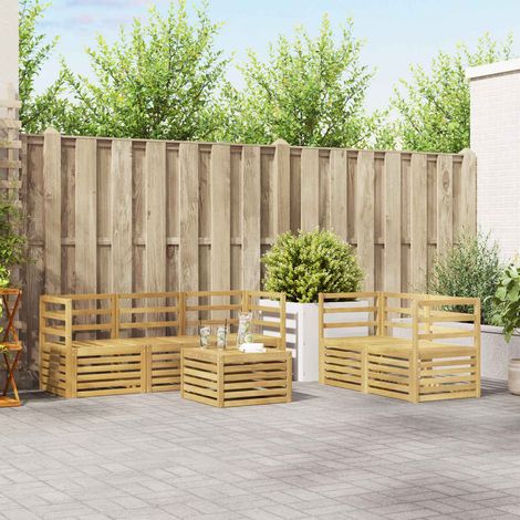 vidaXL Conjunto de sofás de exterior 6 uds. Blanco (1/5)