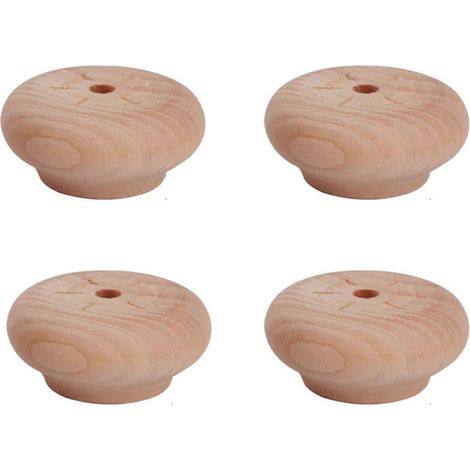 Massivholz-Möbelbeine, runde, kugelförmige Ersatzfüße für Sofa, Bett, Sessel, Schrank, Couchtisch, TV-Möbel – 2 cm (0,8 Zoll) – unlackiert