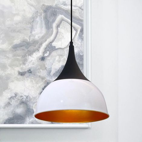 bamyum Suspension Mabbe Table à manger Moderne Ø30 cm Blanc, Lampe de cuisine suspendue, E27 Vintage, Salon (1/3)
