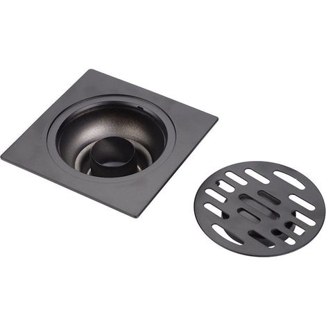 Siphon de sol carré pour douche, en acier inoxydable, avec grille amovible, adapté aux zones humides et à l'évacuation des eaux usées domestiques.-AquaForge (1/4)