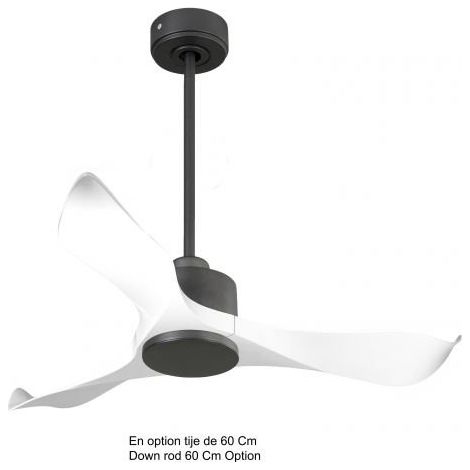 Modulo de KlassFan - Ventilateur de plafond DC sans Lumière Blanc et gris basalte, thermostat idéal pour 10 à 25 m² (1/5)