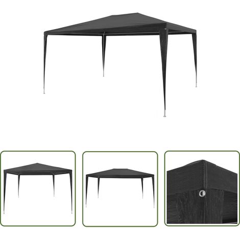 The Living Store Partyzelt 3x4 m PE Anthrazit - Outdoor-Pavillon - Gartenpavillon - Partyzelt - Sonnenschutz - Feierzelt (1/5)