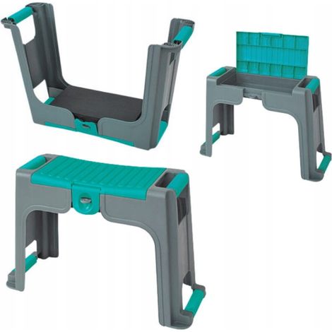 Sgabello da giardino pieghevole 3 in 1 con vano portaoggetti