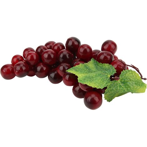 Raisins artificiels en plastique, faux fruits décoratifs, 17 cm, pour la maison ou un mariage. (1/5)