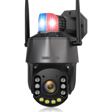 Caméra de sécurité à domicile Caméra de Surveillance extérieure PTZ 4G, Zoom optique 30X 5MP, feux d'avertissement rouge et bleu, suivi automatique, caméra de vidéosurveillance IR 150M(5MP WIFI Add 64 (1/5)