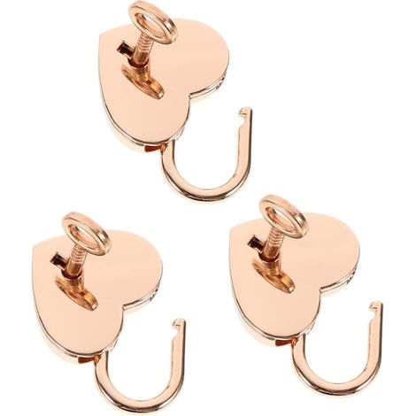 de 3 mini cadenas en forme de c ur avec cl s pour bo tes (1/5)