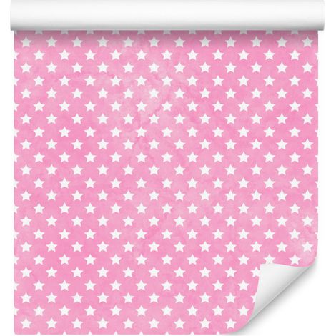 Papier peint à étoiles rose poudré, détail subtil pour salon et chambre 50x1000 (1/5)