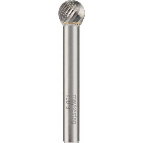 Fraise Rotative HM Tige Cylindrique Forme Sphérique - Aciers, Inox D. 3 x Lt. 33 x Lu. 2.5 x Q. 3 mm - Diamwood
