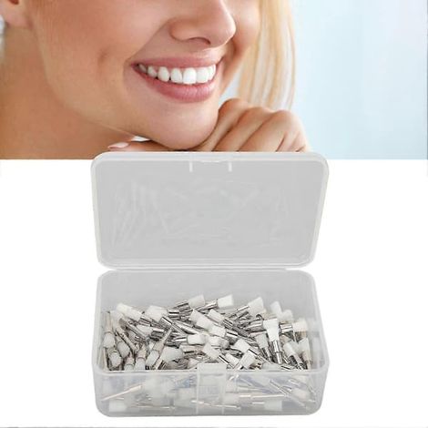 Lot de 100 brosses de polissage dentaire jetables en caoutchouc de silicone transparent (1/5)