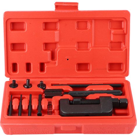 13pcs Kit Outil de Coupe et Rivetage de Chaîne Moto, Brise-Chaîne, Liaison Came, Pince à Riveter (1/5)