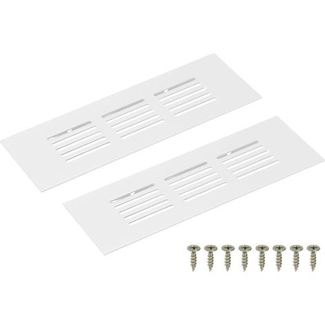 Rectangular Ventilation Grille, Aluminum Air Vent Grille with Fixing Screws for Wardrobe Closet Dressing (150x50mm/6"x2", White) (1/5)