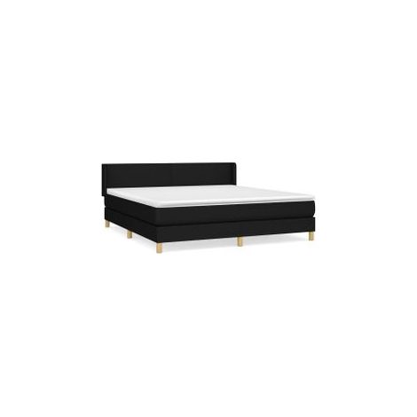 Sommier à lattes de lit avec matelas Noir 180x200 Tissu (1/5)