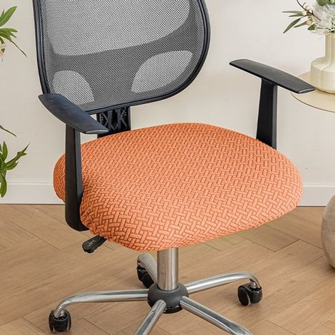 2 teilige Stretch Stuhlhussen für Bürostühle, Jacquard Gewebe, Kissenbezug für Computerstühle, mit Gurten, waschbar, zur Dekoration in Esszimmer, (1/5)