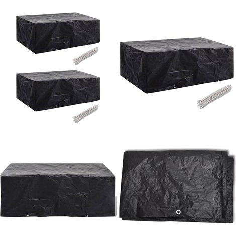 Gartenmöbel-Abdeckungen 2 Stk. 8 Ösen 200x160x70 cm - Gartenmöbel Abdeckung - Gartenmöbel Schutzhülle - Gartenmöbel Abdeckplane - UV-Schutz - Wasserfeste Abdeckung - Home & Living