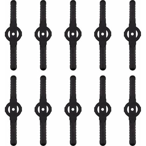 UlisemLame plastique coupe bordure, 10 pcs Lames En Plastique Cutter Remplacer Pour ensemble doutils de coupe-herbe sans fil, remplacement de lames de coupe de tondeuse à gazon en plastique(noir) (1/4)