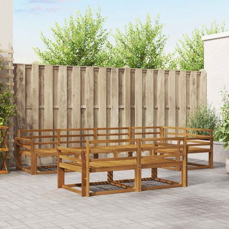 Outdoor-Sofagarnitur 7 pcs Natur Massivholz Akazie