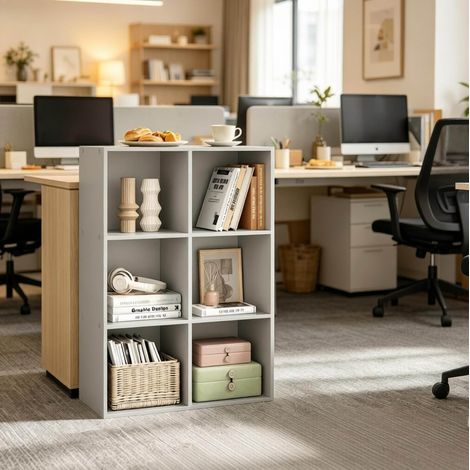 Mobile contenitore a cubi in legno grigio OKMYHOME (1/5)