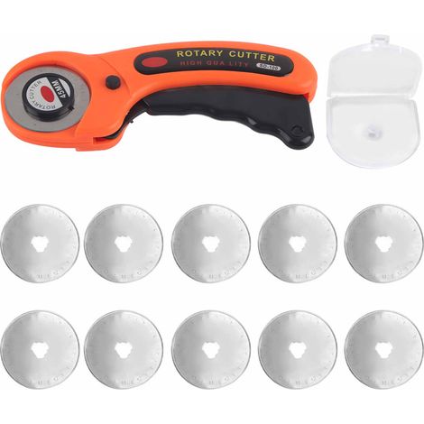 Fabric Cutter Manual Cloth Cutting Round Hob with Replacement Blades for Sewing Leather10 Blades (1/5)