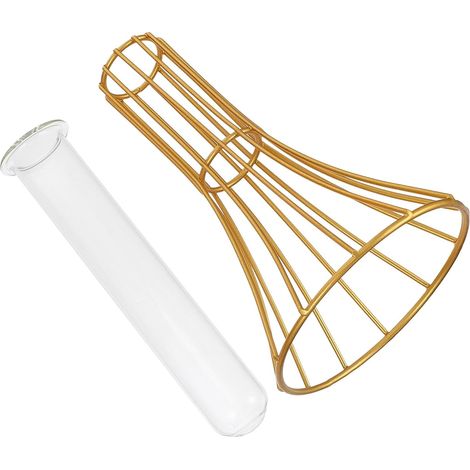 Vase Décoratif Hydroponique en Fer Couleur Or Taille Fine, pour Décoration de Table Élégante la Maison ou Lors de Dîners, Style Créatif et Moderne (1/5)