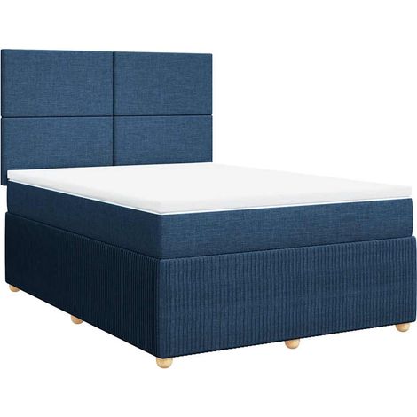 Maison Exclusive - Giroletto a Molle con Materasso Blu 140x190 cm in Tessuto (1/5)