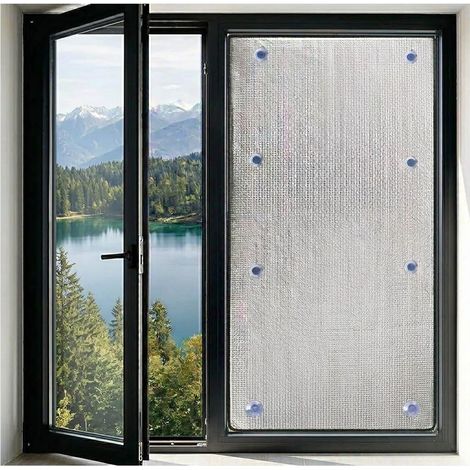 Film thermoprotecteur pour fenêtres, film isolant réfléchissant en aluminium, protection contre la chaleur et les UV, film occultant opaque pour l'intérieur, film pare-soleil réutilisable pour bureau, (1/4)