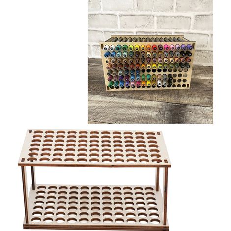 Porte-stylo Bois Déstructuré 7 Pièces Modèle Boxwood Organisateur Multifonction Espace 77 Pinceaux Détachable