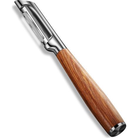 Peeler, Universal Peeler, for Fruits and Vegetables, Serrated Cutting Edge, Double-Edged Swivel Blade (Right Handle) (1/5)